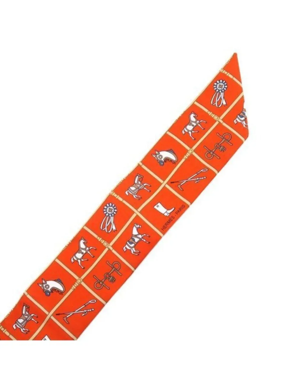 Hermes Twilly Scarf Orange - Picture 7 of 11